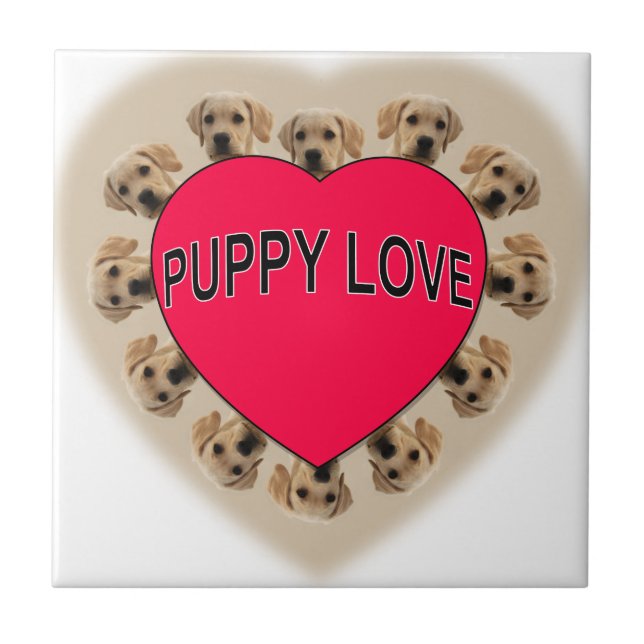 Puppy Love Ceramic Tile (Front)