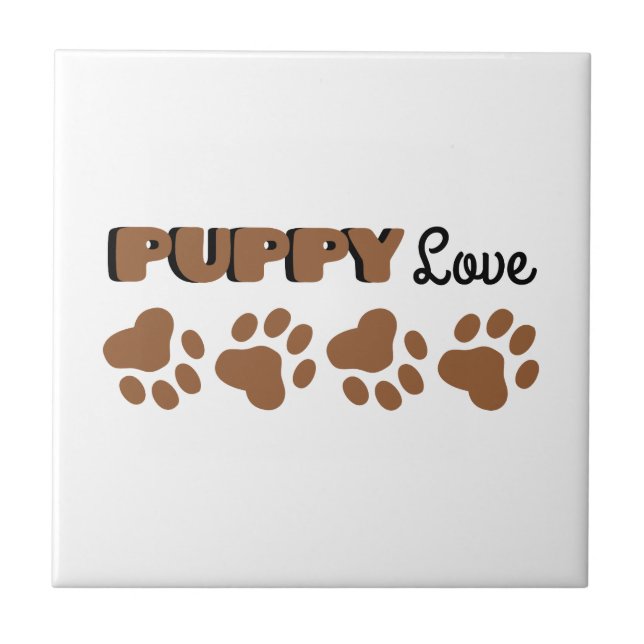 Puppy Love Ceramic Tile (Front)