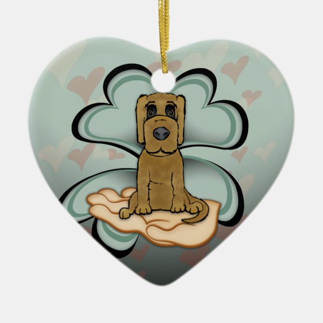 Puppy Love Ceramic Tree Decoration (Front)