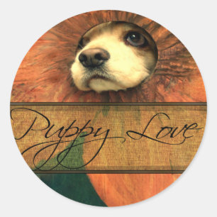 Puppy Love Classic Round Sticker