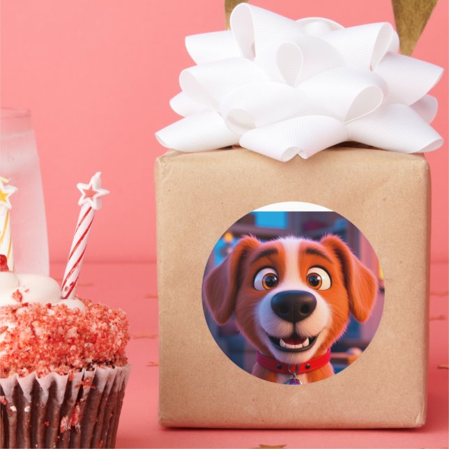 PuppY Love Classic Round Sticker (Party)