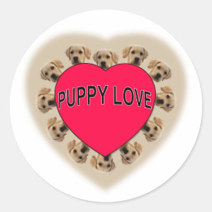Puppy Love Classic Round Sticker