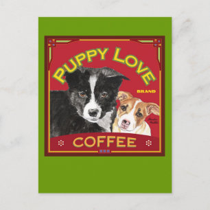 Puppy Love Coffee Postcard