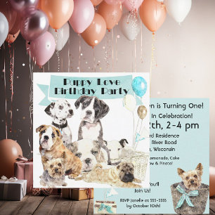 Puppy Love Customised Birthday Invitation
