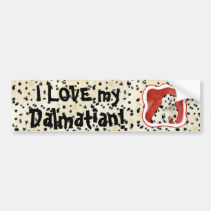 "Puppy Love," Dalmatian Puppy Art by Audrey Jeanne Bumper Sticker