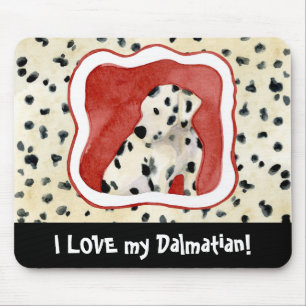 "Puppy Love," Dalmatian Puppy Art by Audrey Jeanne Mouse Pad