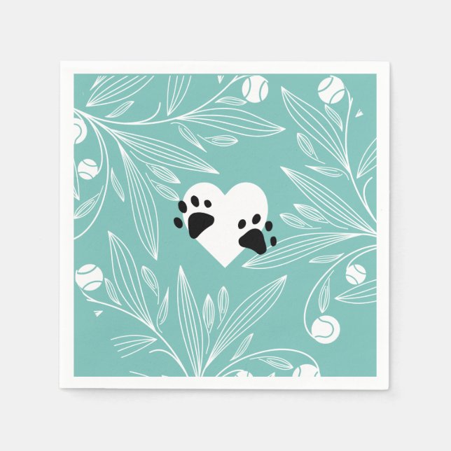 Puppy Love Dog Wedding Napkin (Front)