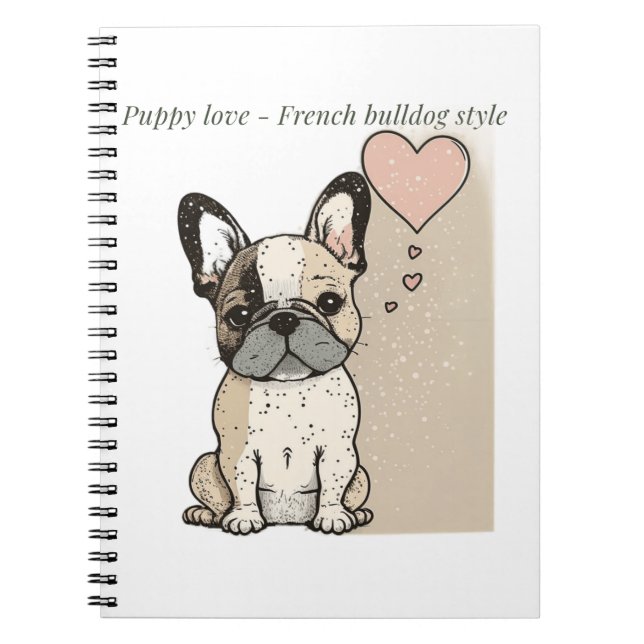 Puppy love - French bulldog style Notebook (Front)