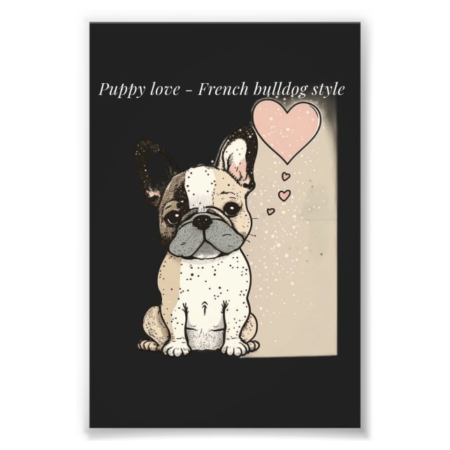 Puppy love - French bulldog style Photo Print (Front)