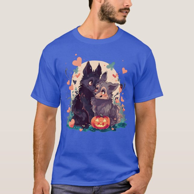 Puppy Love Halloween retro T-Shirt (Front)