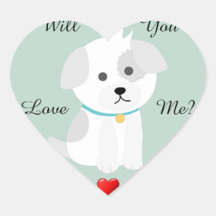 Puppy Love Heart Sticker