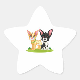 Puppy Love Is the Best Love Star Sticker