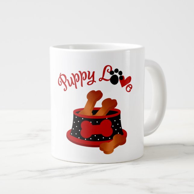 Puppy Love- Jumbo Mug (Front Right)