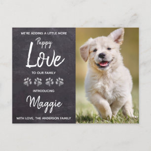 Puppy Love New Pet Dog Announcement Postcard