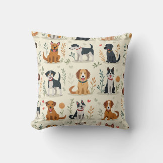 Puppy Love Pattern Pillow