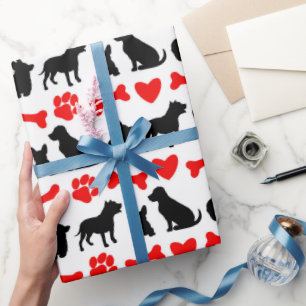 Puppy Love Pattern Wrapping Paper