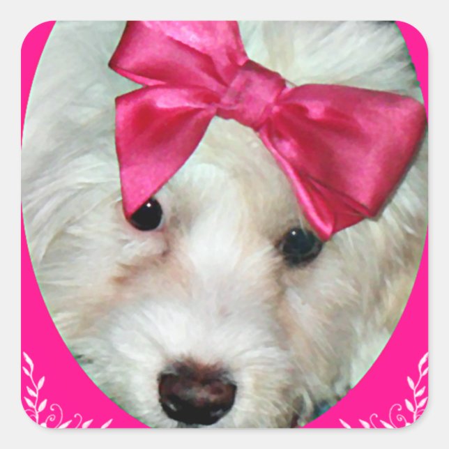 Puppy Love_ Square Sticker (Front)