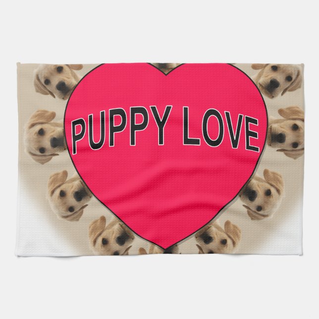 Puppy Love Tea Towel (Horizontal)
