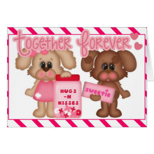 Puppy Love Together Forever Valentine Card 2