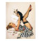 Puppy Lover Pin-up Girl - Retro Pinup Art