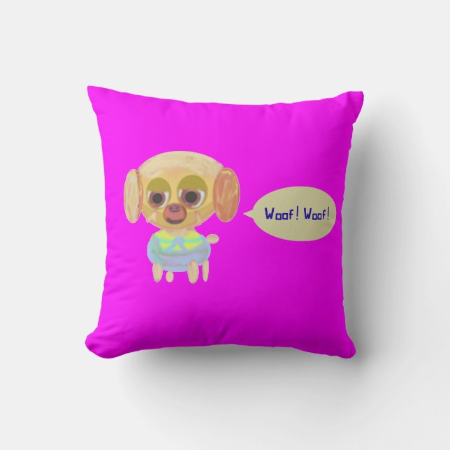 Puppy Magenta Cushion (Front)