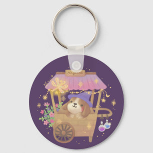 Puppy Magician: Vintage Magical Vendor Cart Key Ring