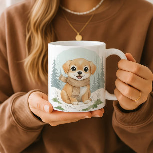 Puppy Mug, Watercolor Dog Gift, Cozy Animal Art, W Coffee Mug