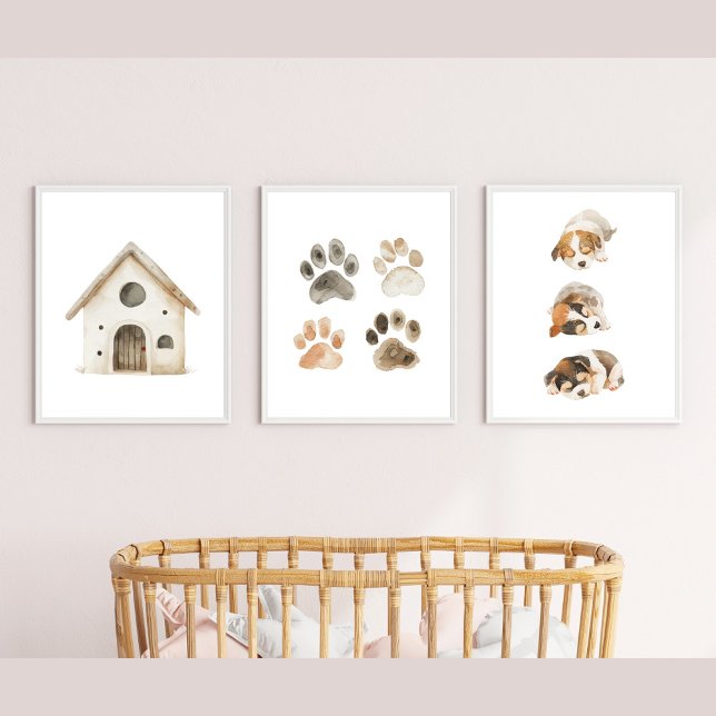 Puppy Nursery Print, Paw Print Wall Art (Creator Uploaded)