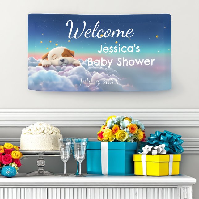 Puppy On A Cloud Baby Shower Banner (Creator Uploaded)