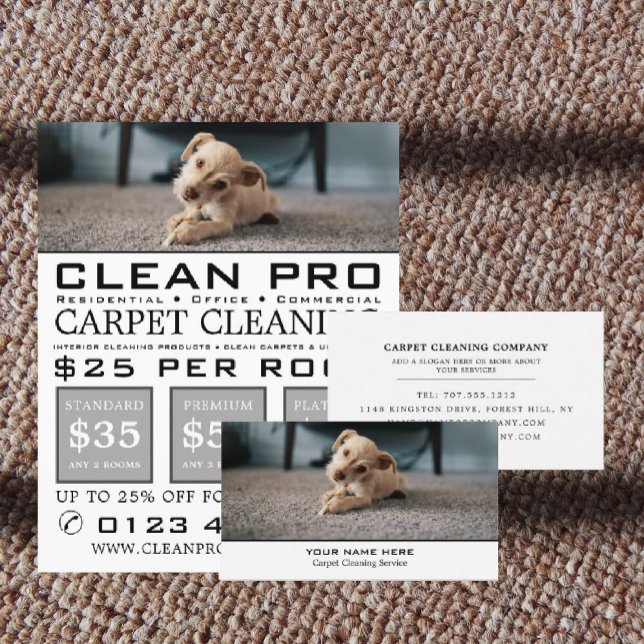 Puppy on Carpet, Carpet Cleaners, Cleaning Service Flyer (Creator Uploaded)