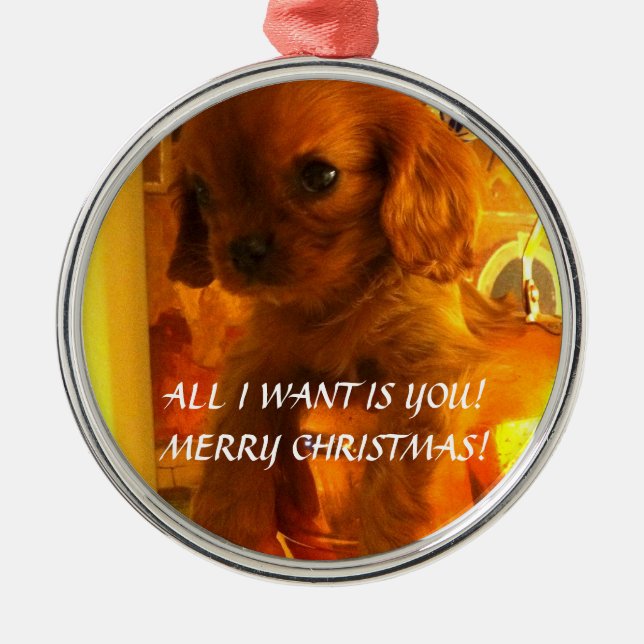 PUPPY ORNAMENT! METAL TREE DECORATION (Front)