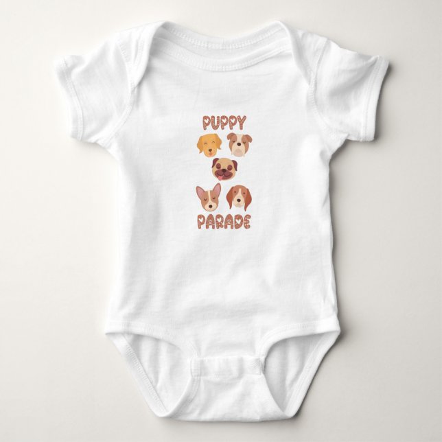 Puppy Parade My Little Dogs Baby Bodysuit (Front)