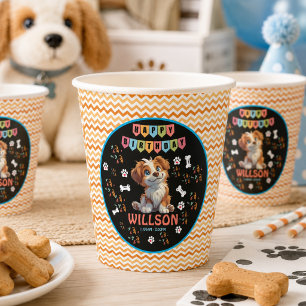 Puppy Party Birthday Cute Kids Dog Theme Paper Cups
