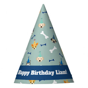 Puppy Party, Blue and Green Party Hat