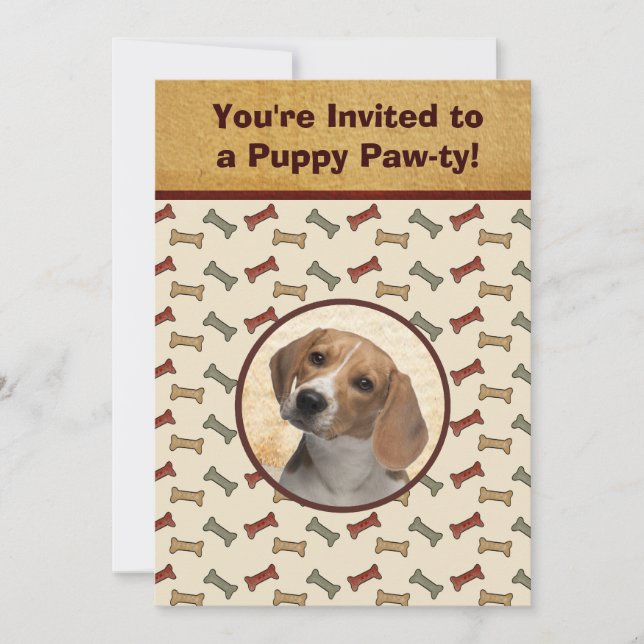 Puppy Party Dog Event Custom Pet Photo Invitation (Front)