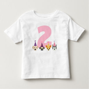 Puppy Party Girl Birthday Shirt - Pink