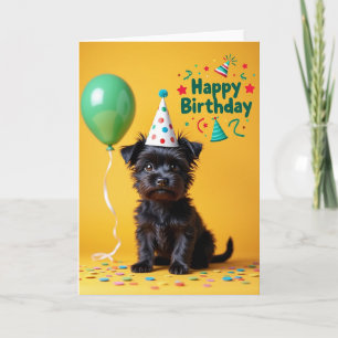 Puppy Party Hat Birthday Card