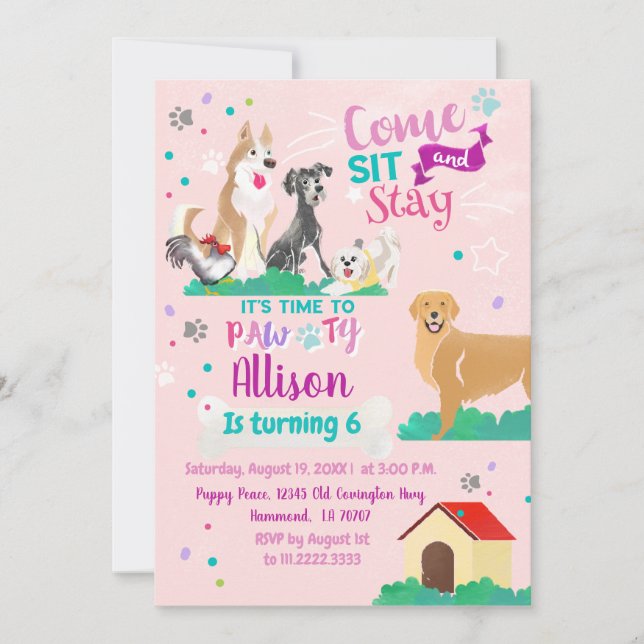 Puppy Party Invitation (Front)