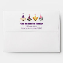 Puppy Party Invitation Envelope, Custom Dog Party