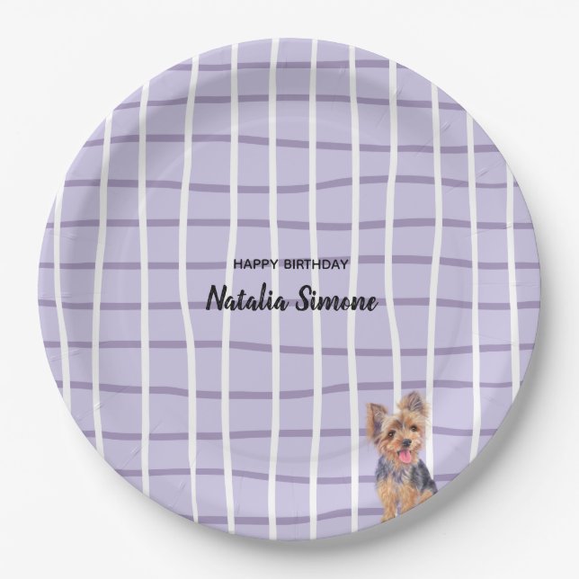 Puppy Party Plate - Yorkie (Front)