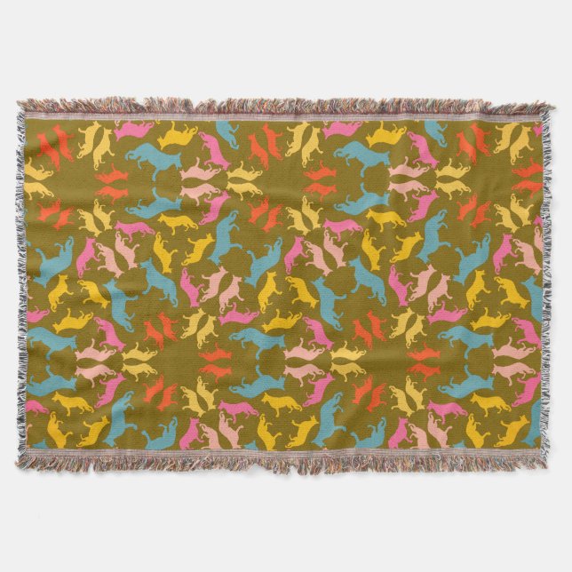 Puppy Pattern Throw Blanket (Front)