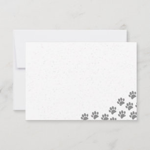 Puppy Paw Prints And Grey Paint Splatter Custom Card