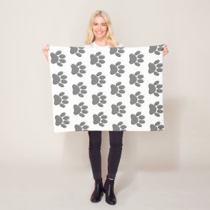 Puppy Paw Prints Fleece Blanket