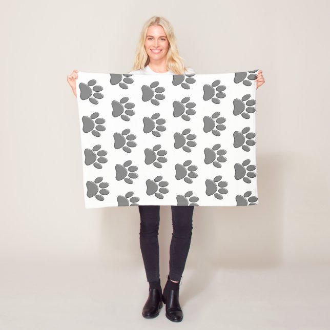 Puppy Paw Prints Fleece Blanket (In Situ)