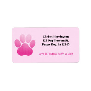 Puppy Pawprint / Pink On Pink / Life Is Better Dog Label