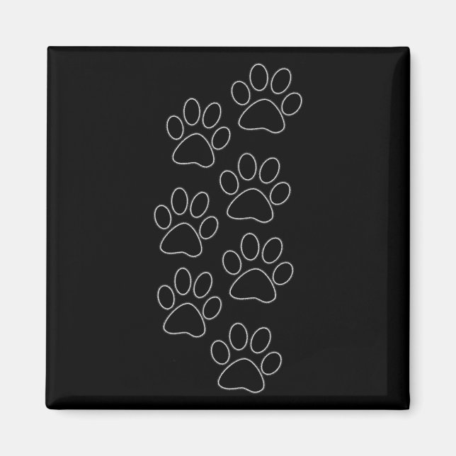 Puppy Paws Dog Prints Dad Pup Mum Good Boy New Res Magnet (Front)