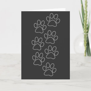 Puppy paws dog prints dad pup mum good boy rescue card