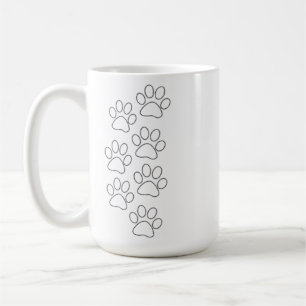 Puppy paws dog prints dad pup mum good boy rescue coffee mug