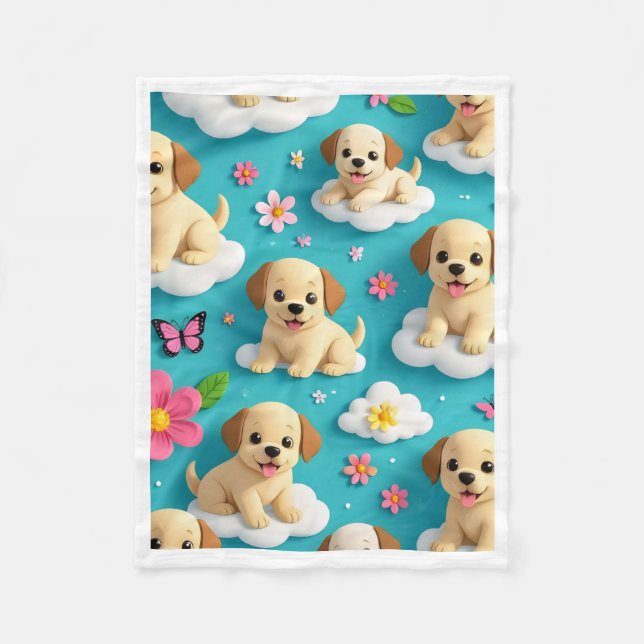 Puppy Paws in the Clouds Blanket (Front)