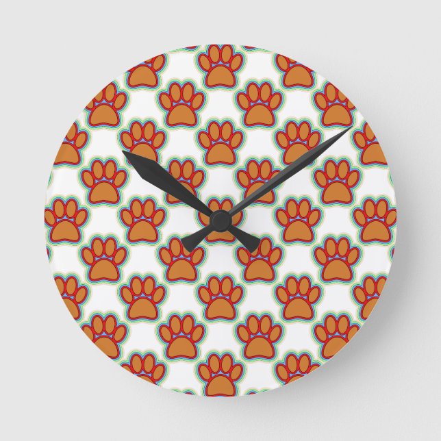 Puppy Paws Round Clock (Front)